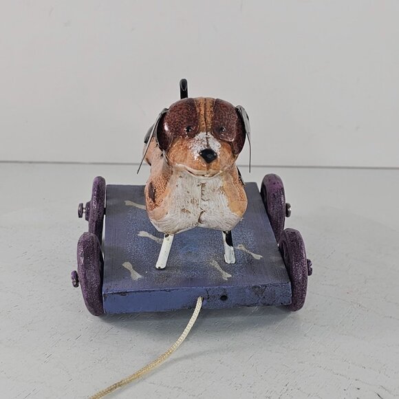 Ganz Metal Dachshund Puppy Dog Pull Toy Folk Art Inspired Figure - Picture 3 of 7